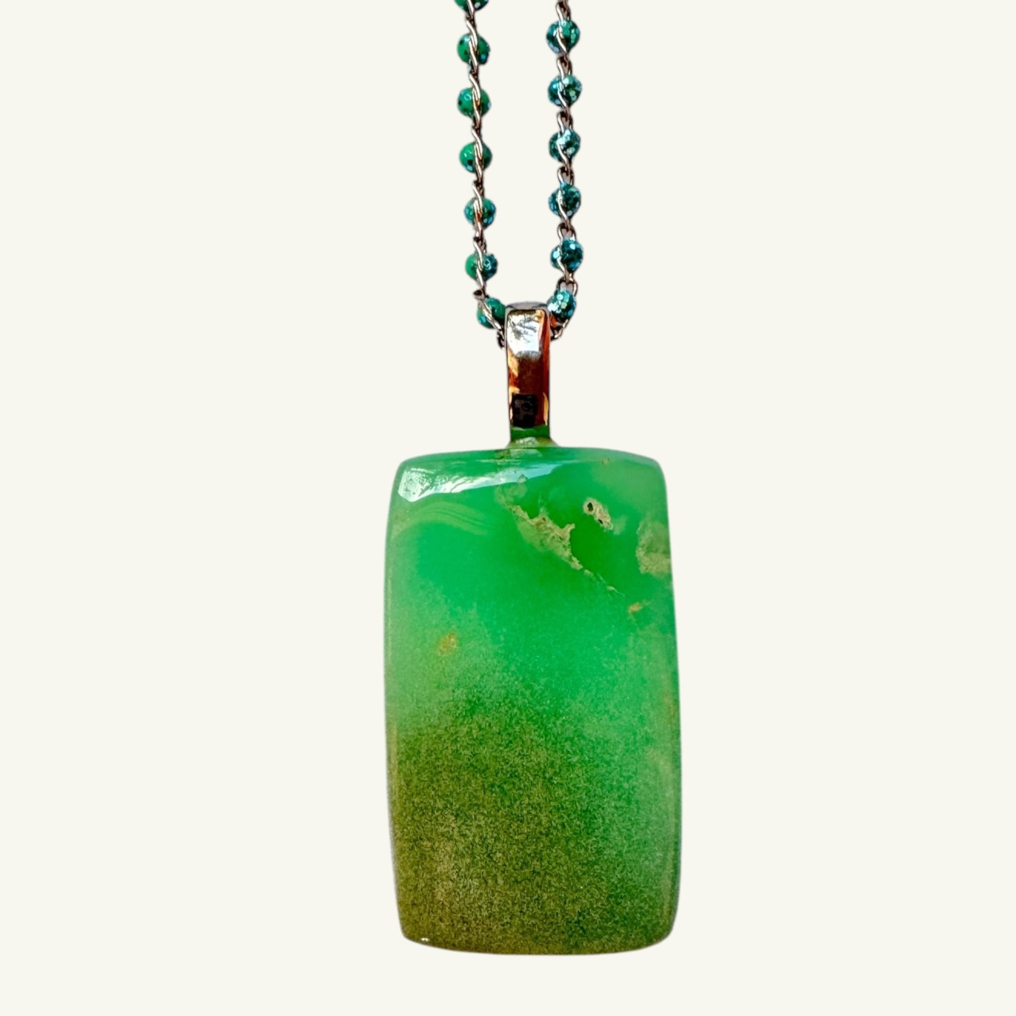 Collana crisoprasio 33x19 mm Sharifa Crystals